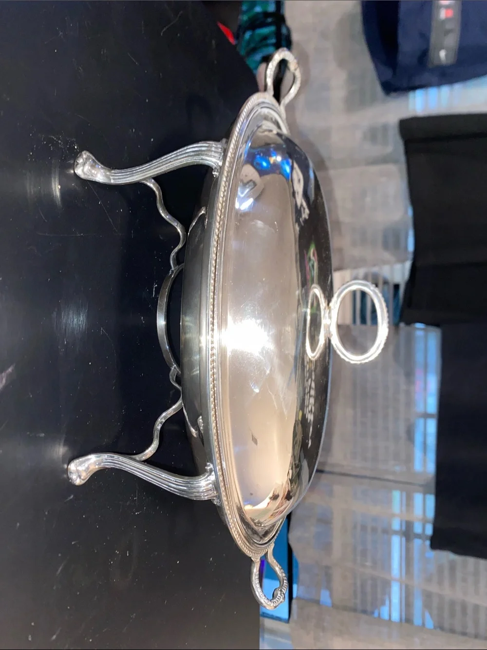 Silver Plated Chafing Dish with Lid and Handles
